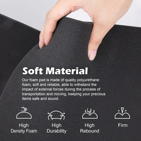 Hand holding Badass 6 Pack Polyurethane Foam Sheets 16x12x1 Inch Cuttable Inserts showing soft material and features.