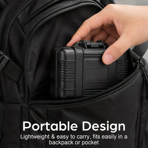 Hella Sturdy Portable Plastic Toolbox With Foam Padding For Small Parts Organization And Hardware Storage Slick Handheld Tool Case For Everyday Pros in a backpack pocket.
