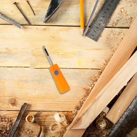 Round Precision Modeling Scribe Tool Featuring A Hella Sharp Tip For Crisp Panel Lines And Clean Detail Grooves Any Novice Can Nail Without Breaking A Sweat on a wooden workbench.
