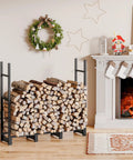 Adjustable Firewood Rack With Weatherproof Cover For Indoor And Outdoor Use Beefy Metal Frame Keeps Firewood Dry And Organized