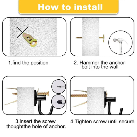 How to install Top Shelf Drywall Self Drilling Anchor And Screw Hardware Kit for quick and easy wall mounts in four steps.