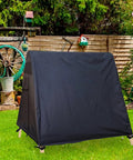 Waterproof Windproof 72 Inch A Frame Swing Cover on outdoor swing, black 420D Oxford, 72L x 55W x 67H, garden setting