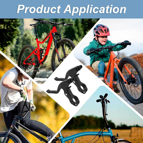 Two Pack 0.87 Inch Aluminum Alloy Bicycle Brake Levers Universal Fit For Mountain Road BMX And Folding Bikes shown with bike applications