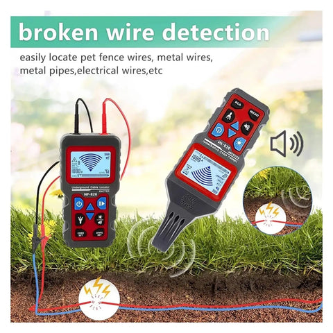 Heavy Duty Underground Cable Scanner And Wall Detector Using Smart Anti Interference Tech To Pinpoint Metal Studs Pipes And High Or Low Voltage Wires No Sweat For Pro Crews And Home Users, showing devices detecting wires underground.