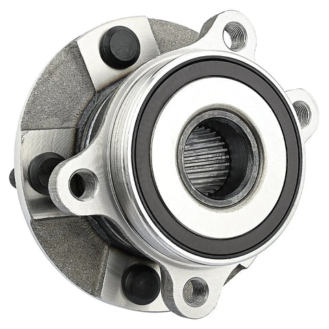 Heavy Duty Front Wheel Bearing Hub Assembly 2 Pack showing detailed mounting studs and smooth metal finish for Scion Tc and Toyota Rav4.