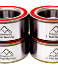 Heavy Duty Front And Rear Wheel Bearing Set For John Deere Gator with four sealed units, showcasing red rubber seal and logos.