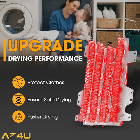 Best Pro Grade Dryer Heating Element Replacement For Samsung DV45K6500EV DV45K6500EW DV45K6200EZ visible with dryer illustration
