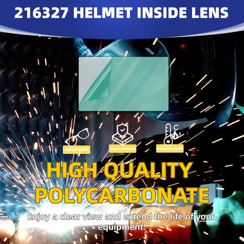Heavy Duty 10 Pack Replacement Inside Lens Covers for Welding Helmets No BS Durability Rugged Polycarbonate in use with sparks.