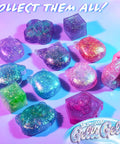 Assorted Blue Gelli Gel Squishy Boasting Slow Flow Glitter And Iconic Shape Memory For Ultimate Stress Relief and fun.