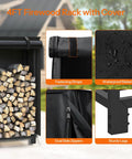 Adjustable Firewood Rack With Cover For Indoor And Outdoor Use, Heavy Duty Log Holder With Weatherproof Oxford Fabric Cover