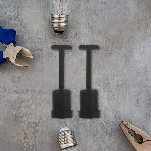 Straight Up Reliable G9 Socket Ring Wrench Kit With Sturdy Plastic T Shaped Handle For No Sweat Lamp Shade Adjustments And Quick Ceiling Fixture Repairs, black tools on gray surface.