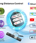 Universal Voice Control Remote With Motion Backlit And Bluetooth For Google TV Android TV Fire TV And More Converts Infrared To Hands Free Control For Modern Smart Televisions with app shortcuts display