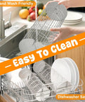 Rolling Grill Basket With Removable Handle 304 Stainless Steel being washed by hand and in dishwasher