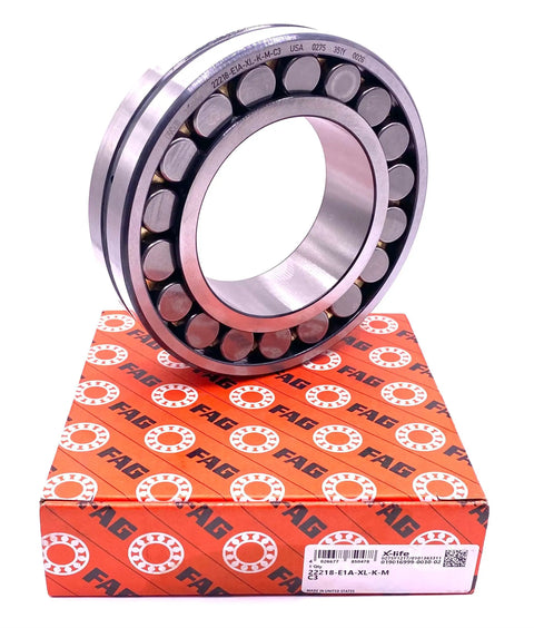 Heavy Duty Spherical Roller Bearing 22218 Design 90mm Bore 160mm Outer Diameter 40mm Width Pro Industrial Components on orange box.