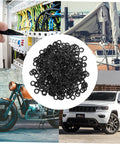 500 Pack Wave Washers Kit Spring Steel Compression Type Elastic Gaskets For Thrust Applications Prevent Loosening And Reduce Friction, Assorted Repair Washers For Auto Home And Shop, Durable Uniform Wave Height, black washers pile