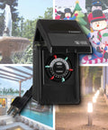 Heavy Duty Plug In Mechanical Timer 15 Amp Dual Receptacle 24 Hour Cycle Control for Indoor Outdoor Use, black cover and timer display.