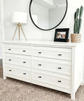 25 Pack Premium Matte Black Cabinet Knobs And Slick Drawer Pulls With 2 Inch Round Profile For Zero Hassle Kitchen Update Including All Mounting Hardware For Fast Swap on a modern white dresser.