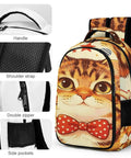 Printed Cat Theme Backpack For Everyday Use Dope Unisex Large Capacity Daypack With Durable Polyester Fabric And Smooth Zipper