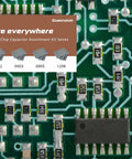 Bang For The Buck SMD Chip Capacitor Assortment Kit Standard 1206 EIA Size Packs on a green circuit board with capacitors.