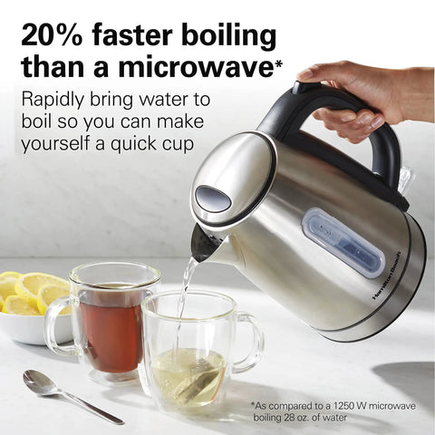 Fast Boil Electric Tea Kettle 1.7 Liter Cordless Water Boiler With 1500 Watts Auto Shutoff And Boil Dry Protection Stainless Steel