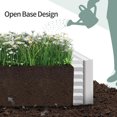 Galvanized Raised Garden Bed With Two Roomy Planter Compartments 71 By 35 By 12 Inches Outdoor Garden Box filled with flowers