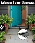 Heavy Duty Adjustable Aluminum Threshold For Secure Exterior Doors Commercial Or Residential Drip Free Black Finish 36 Inch Wide close up view