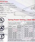 Heavy Duty Commercial Door Closer Automatic Self Closing Hinges technical specifications, showing durability, weight, and materials.