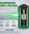 Heavy Duty 30 Ton Hollow Hydraulic Cylinder Jack With 2 Inch Stroke Hydraulic Ram Heavy Hitter side view showing internal components.