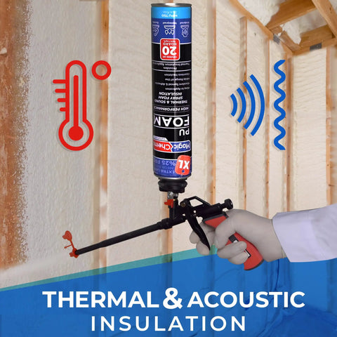 Pro Grade Knockout Spray Foam Insulation Kit With Teflon Spray Gun And Quick Rinse Cleaner 18 Pack in thermal insulation application.