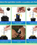 Three Pack Sprinkler Adjustment Tools Kit For Hunter PGP MP And Rain Bird 5000 Heads Including Rotor Adjustment Tool And Wrench Easy Lawn Irrigation Repair For Precise Coverage steps