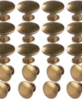 Brass Round Cabinet Knobs Set Antique Finish 20 Pack With Screws Kitchen laid out in four rows