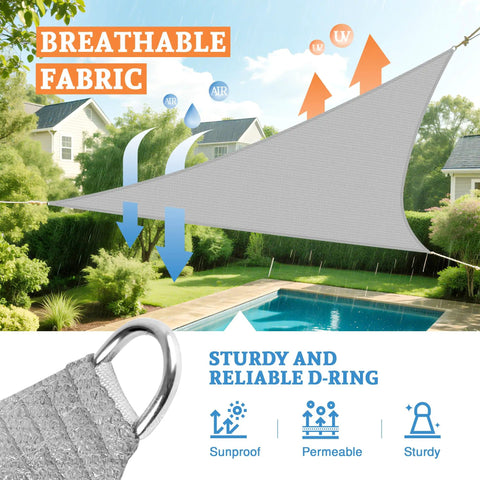 Equilateral Triangle Shade Sail 6 Ft By 6 Ft By 6 Ft Outdoor Sun Blocking Canopy For Patio Garden Deck Pergola Light Gray