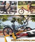 Dual Battery Parallel Module For E Bikes With 20V To 72V Input And Output, 40A Max, XT60H M Plug shown with bicycles