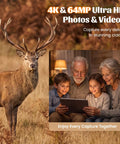 Solar Trail Camera Features a Rad 1.77 Inch Screen With 7800mAh Battery And Sick Wifi Bluetooth App Access For Haul Tracking And Wildlife Watching It Is the Prime Game Cam For Outdoorsy Folks Who Want Zero Hassle Setup And Killer Results Every Single Time with deer in natural setting alongside family enjoying captured moments.