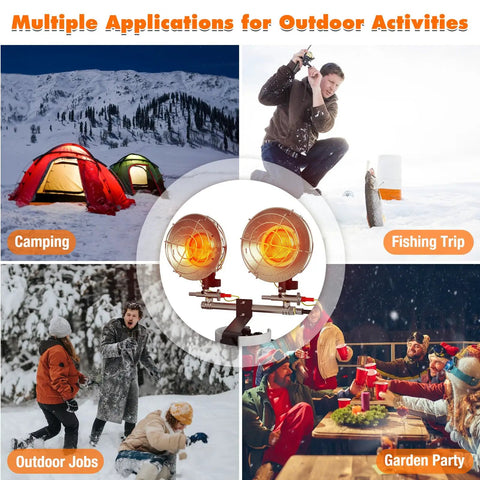 30000 BTU Portable Propane Heater With Three Adjustable Heat Modes And Safety Shut Off Valve in outdoor settings
