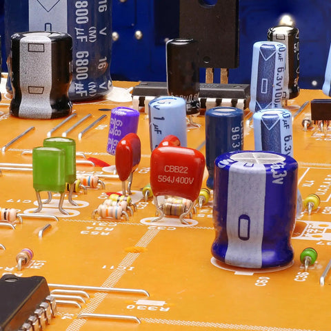 Top Notch Metallized Film Capacitor Assortment Kit 150 Pieces 400V 630V Polyester Polypropylene Capacitors on circuit board