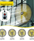 20 Inch Outdoor Quiet Remote Control Oscillating Wall Mount Fan With All Sealed BLDC Motor 4 Speed Waterproof Heavy Duty Industrial Fan installed indoors