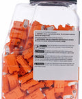 Orange Two Wire Lighting Disconnect Plug 150 Pack With Push In Wire Locking Tech in clear plastic container