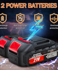 Cordless Leaf Blower With Battery And Charger, Supercharged 400000 RPM Handheld Yard Blower, Dual 4.0Ah Batteries