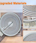 Upgraded 9 Inch Dual Radiant Surface Element Replacement for Electric Stoves and Oven Ranges with detailed close-ups.