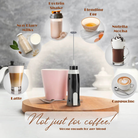 Corded Electric Milk Frother With Plug In Handheld Whisk For Coffee Lovers Latte Cappuccino And Hot Chocolate Foam Maker