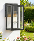 Exterior Wall Lantern Outdoor Sconce for Porch and Patio Lighting with Weather Resistant Black Finish, Vintage Look