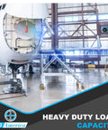 Heavy Duty aviation setup showing Badass 4 By 2 Inch Heavy Duty Caster Wheels Set Of 100 With Aluminum Core and Polyurethane Crowned Treads.