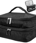 Heavy Duty Two Layer Hand Blender Storage Bag With Secure Wrist Strap And Roomy Accessory Pocket Premium Polyester Organizer, black
