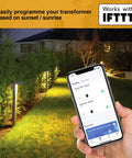 Smart 120 Watt Low Voltage Landscape Transformer With Two Independent Zones For Indoor Outdoor Lighting app control screen