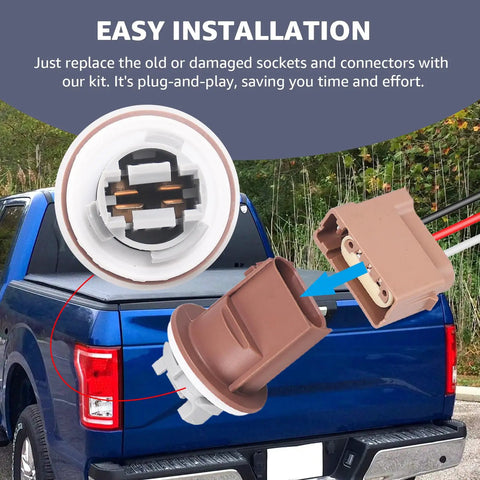 Ford Turn Signal Light Socket With 3 Wire Pigtail Direct Replacement For F-250 F-350 2004-2013 Super Duty Plug And Play installation