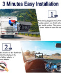 Wireless Backup Camera With Solar Magnetic Mount And 1080P HD Rear View Display For Pickup Truck And Camper Van Featuring No Drill Nonsense And All Day Power On The Road installation process showing magnetic mount and dashboard setup.