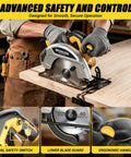 7 Inch Cordless Circular Saw Tool Only Compatible With 20V Batteries, with ergonomic handle and safety features for smooth operation.