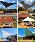 Sun Shade Sail For Outdoor Deck And Patio And Backyard 24 By 24 By 33.9 Feet Triangle With Curved Edges Heavy Duty 185GSM HDPE UV Permeable
