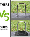 Comparison of Heavy Duty Galvanized Steel U Shape Garden Stakes And Fixing Gasket Sets for Weed Fabric and Sod Turf Pins.